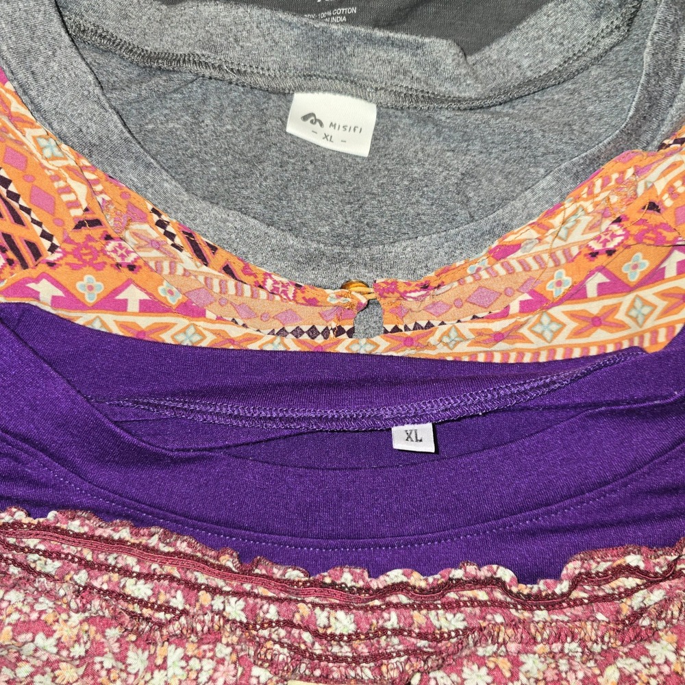 Lot of 11 Womens Short Sleeve Tops XL Sonoma Faded Glory Floral Striped Casual - Picture 2 of 6
